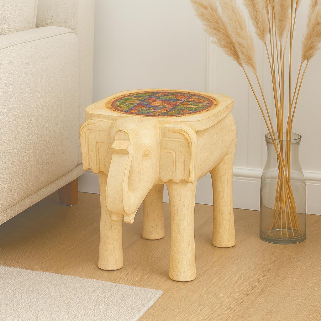 Boho Mandala Elephant Stool