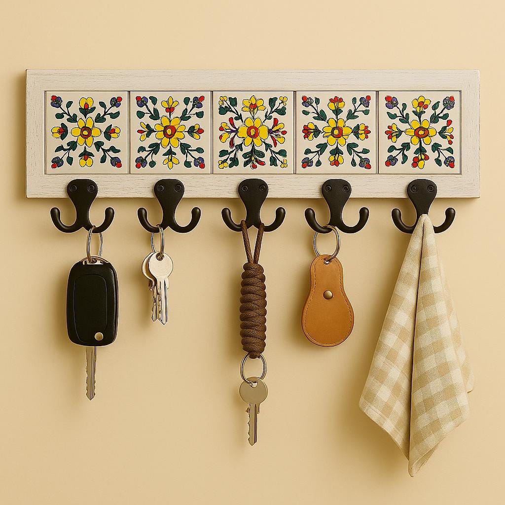 Modern Wood Key Rack Organizer