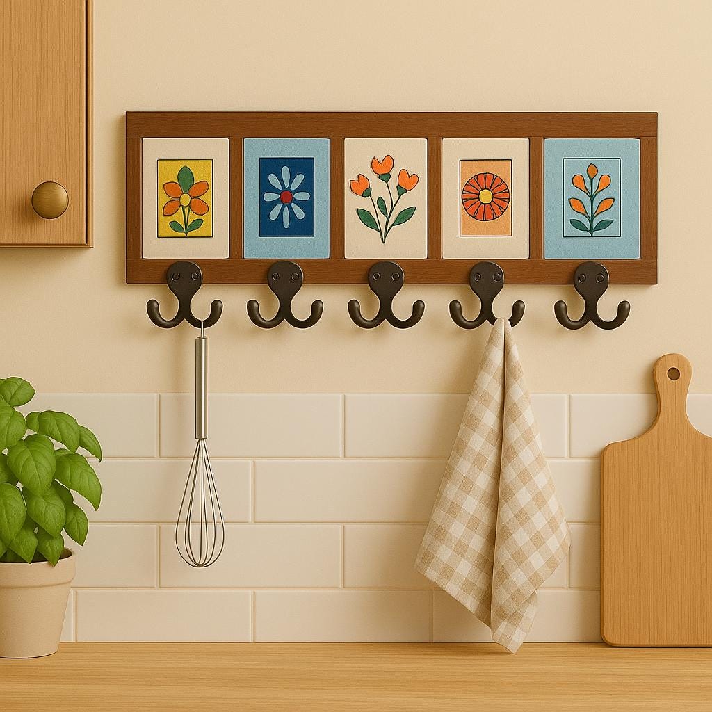 Colorful Tile Key Rack Decor