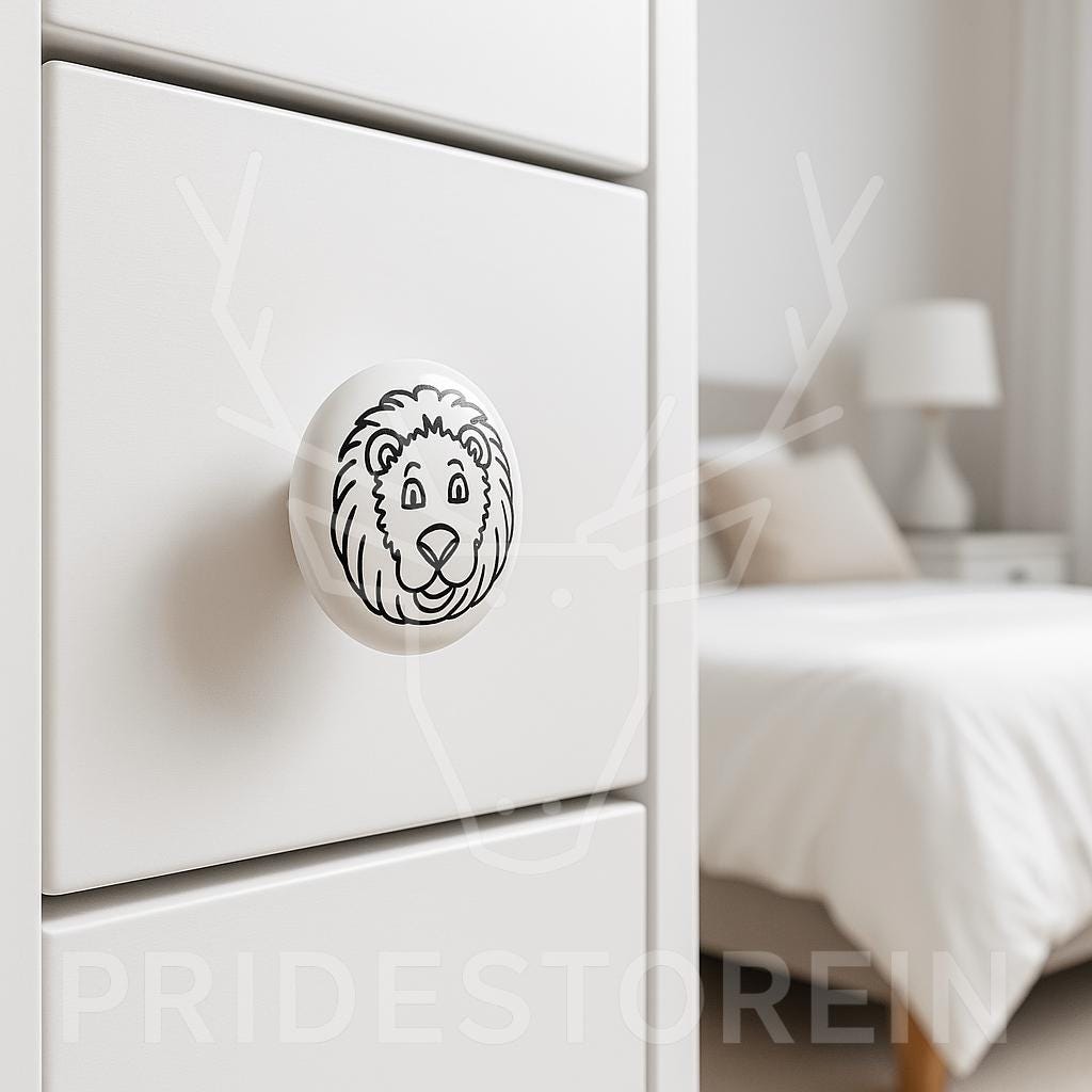 Cute Lion Knobs for Kids Rooms