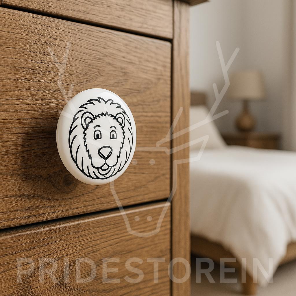 Cute Lion Knobs for Kids Rooms