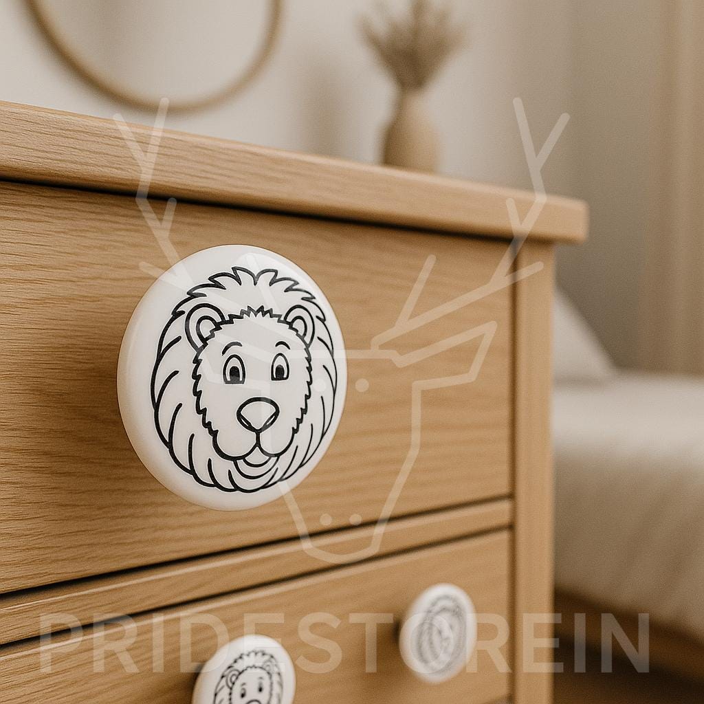 Cute Lion Knobs for Kids Rooms