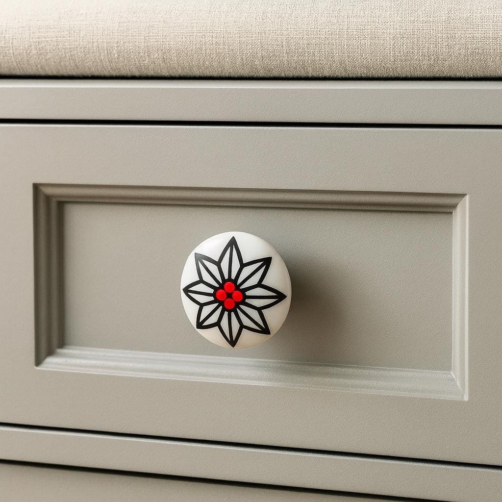 Floral Ceramic Knobs Unique Decor