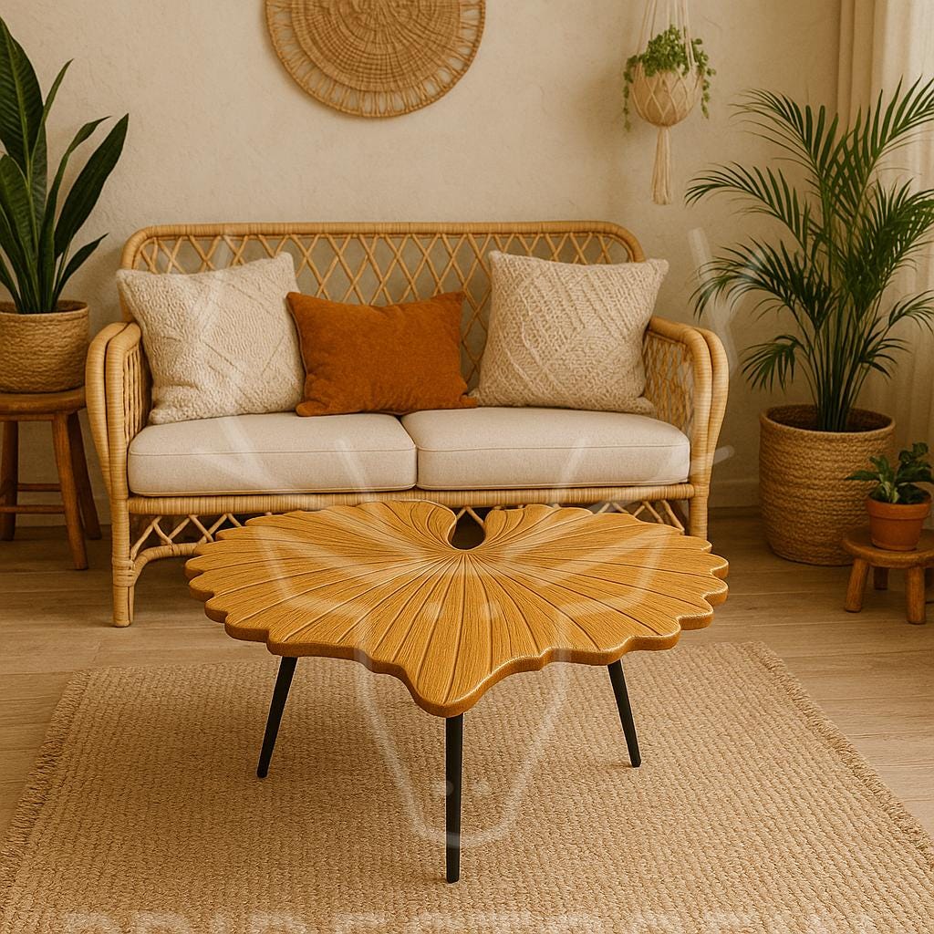 Ginkgo Leaf Wooden Table