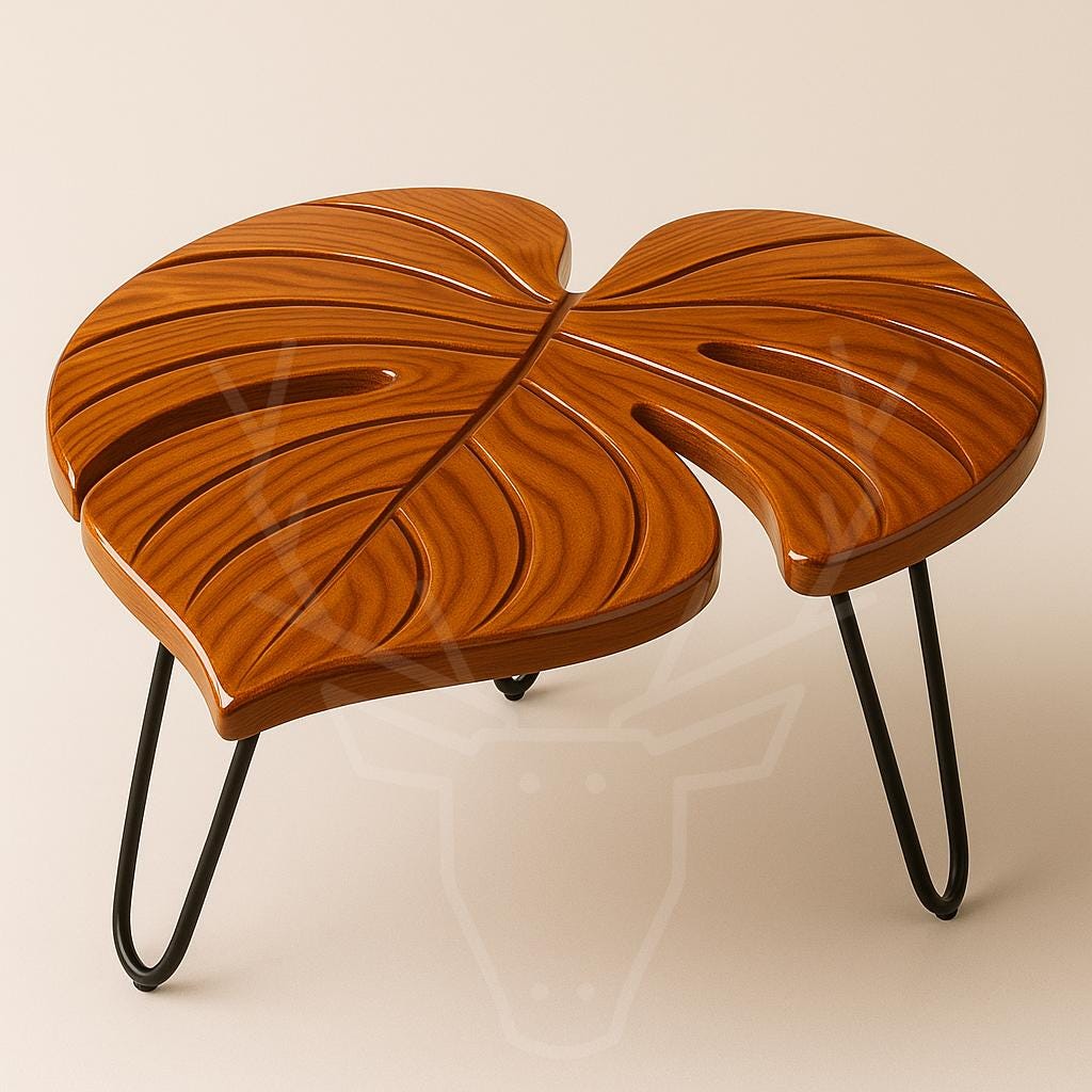 Monstera Leaf Coffee Table - Philodendron