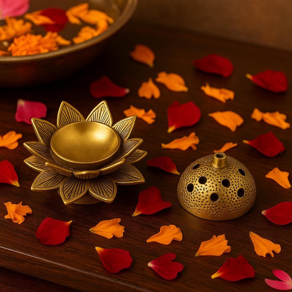 Handmade Lotus Diya Decor