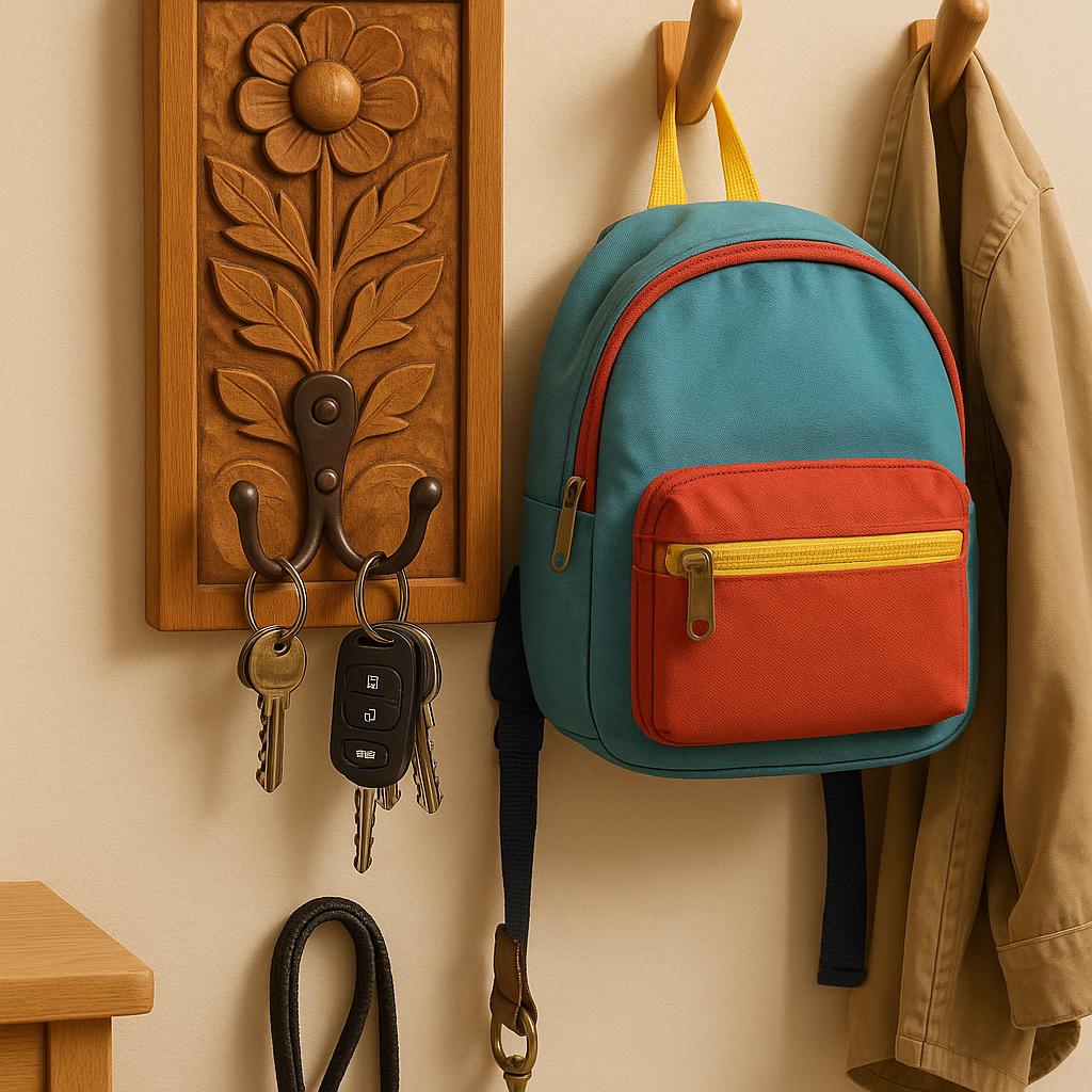 Floral Wood Wall Hook Decor