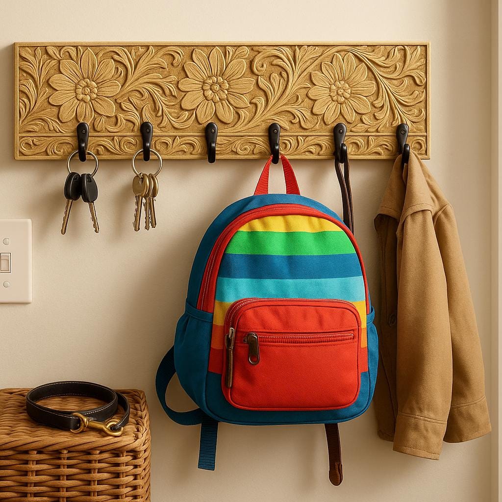 Elegant Floral Wall Hook Rack