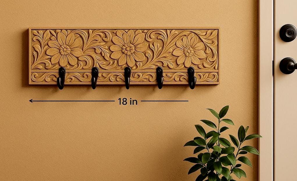 Elegant Floral Wall Hook Rack