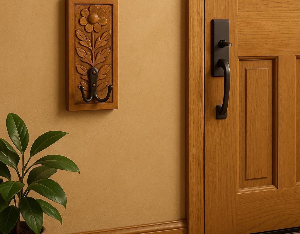 Floral Wood Wall Hook Decor