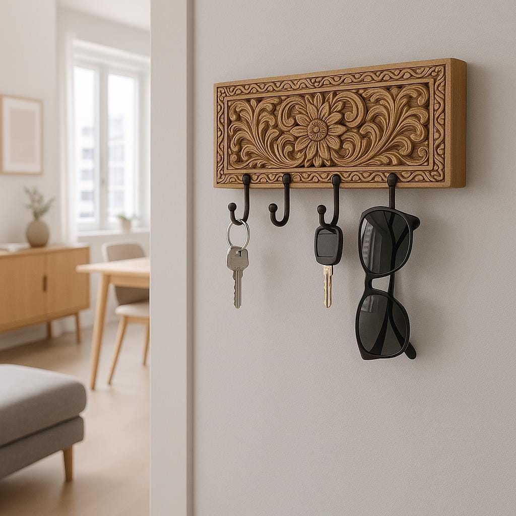 Oak Leaf Wooden Table - Modern Plant Design