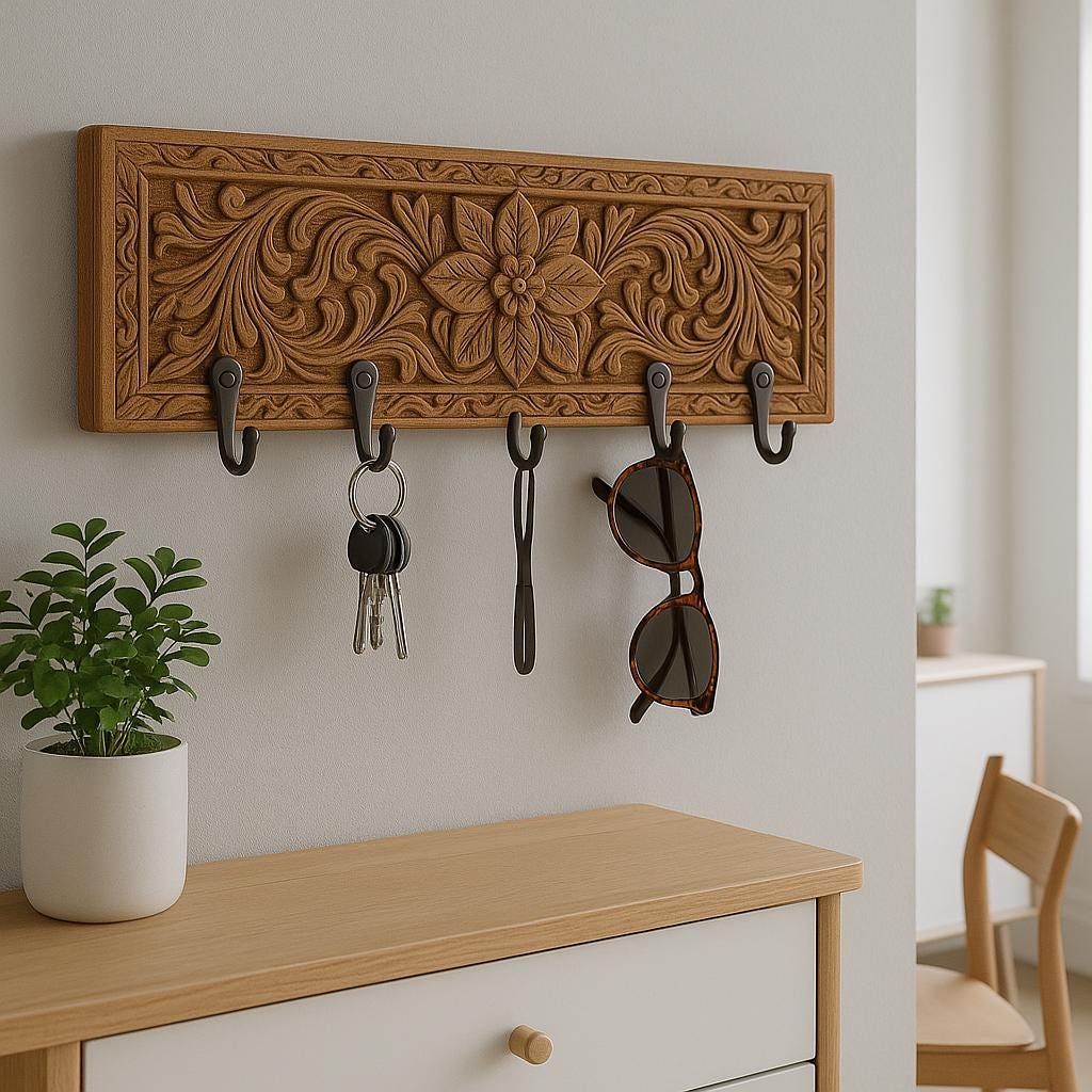 Handcrafted 24" Floral Wall Hook