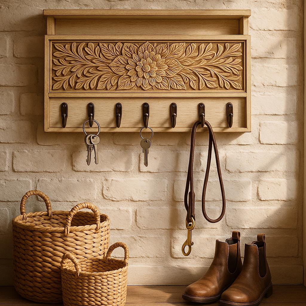 Boho Floral Key Holder Decor