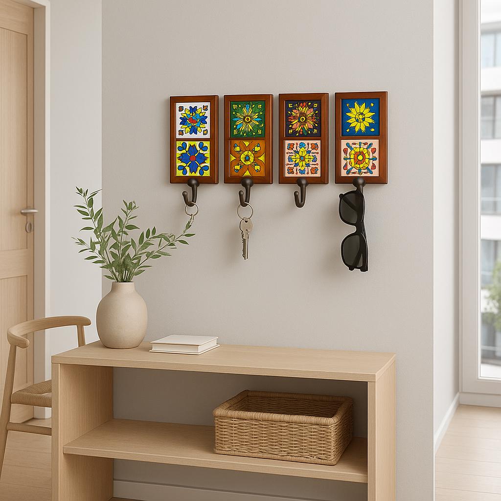 Boho Floral Wall Hooks