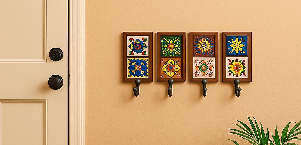 Boho Floral Wall Hooks