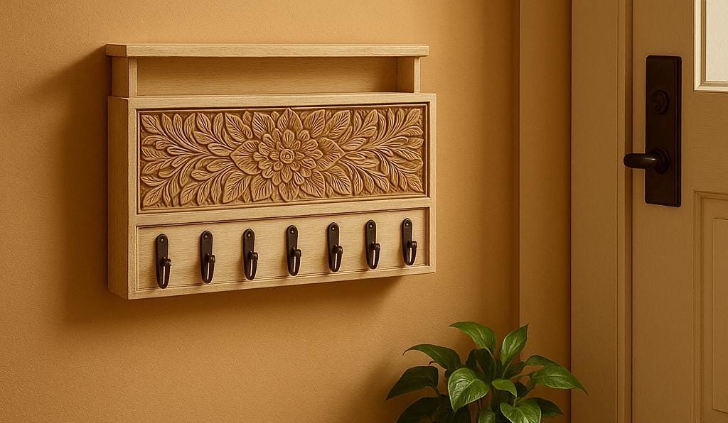 Boho Floral Key Holder Decor