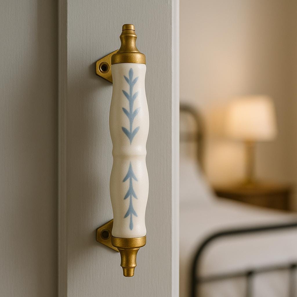Elegant Blue Leaf Drawer Pulls