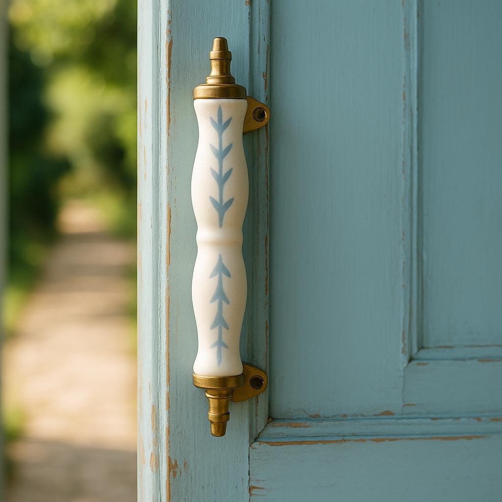 Elegant Blue Leaf Drawer Pulls