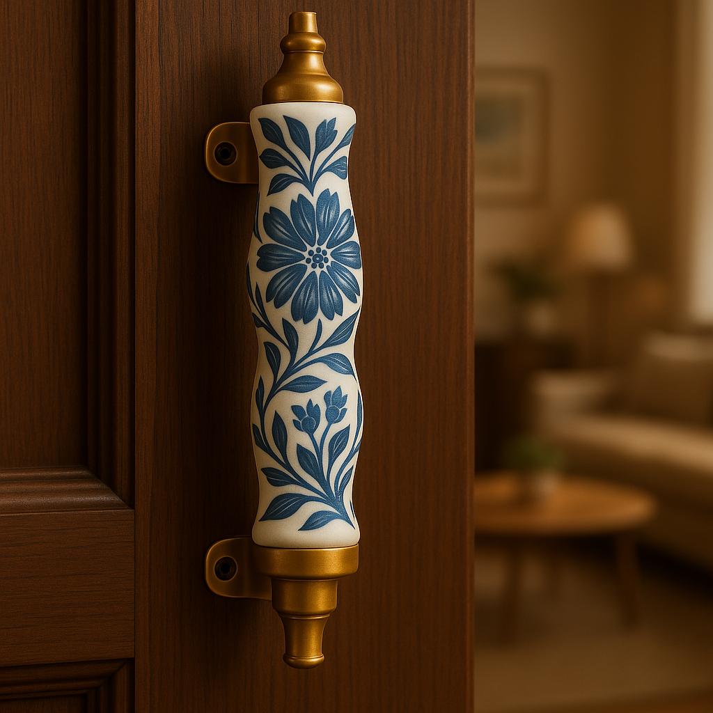 Handcrafted Blue Floral Knobs