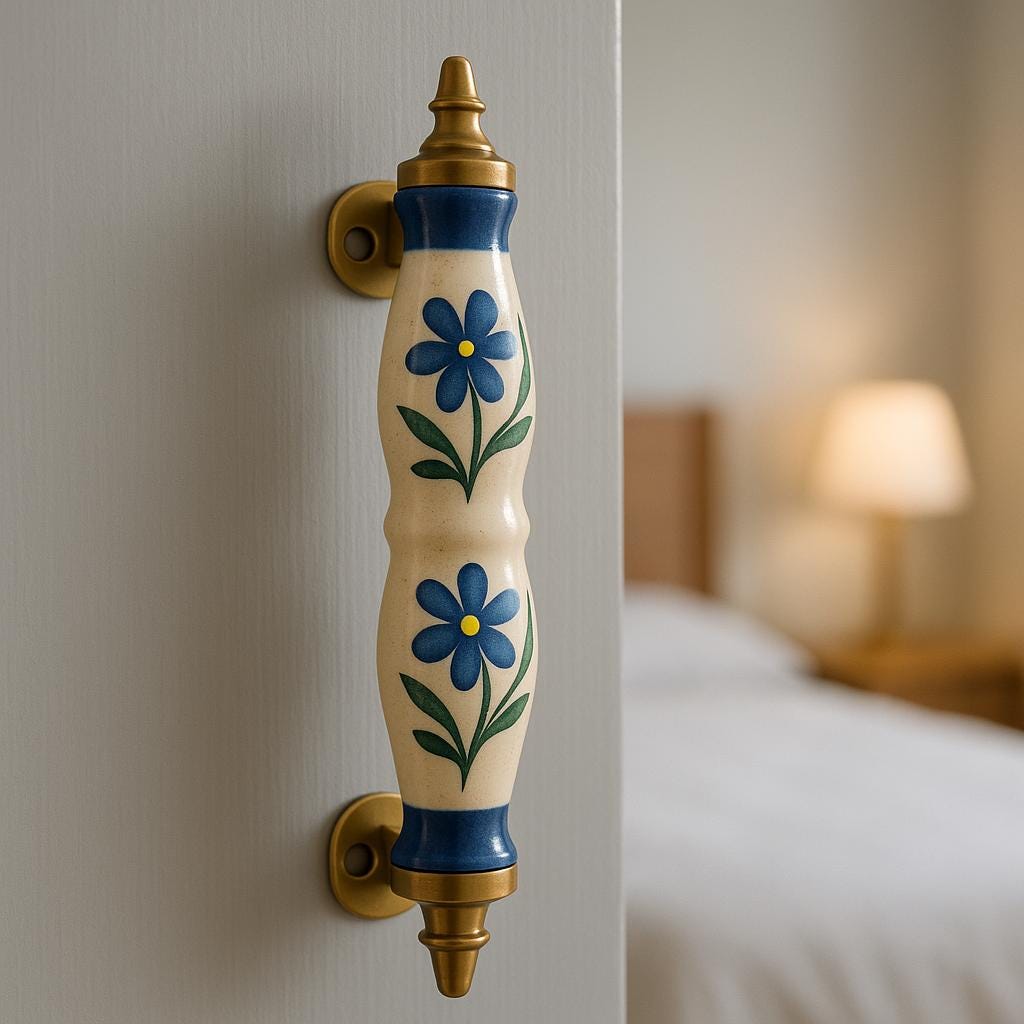 Blue Floral Ceramic Handles