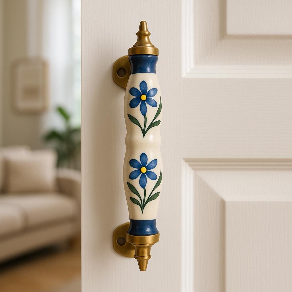Floral Brass Drawer Pulls Set