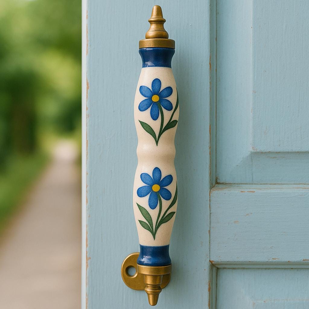 Floral Brass Drawer Pulls Set
