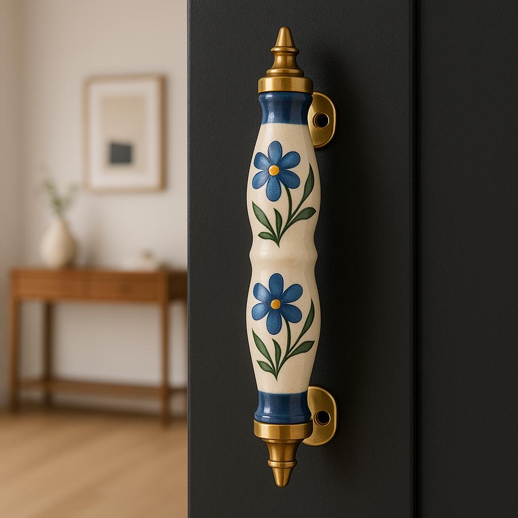 Floral Brass Drawer Pulls Set