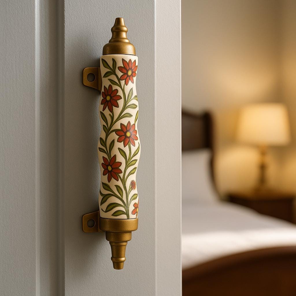 Green Luxe Floral Drawer Pulls