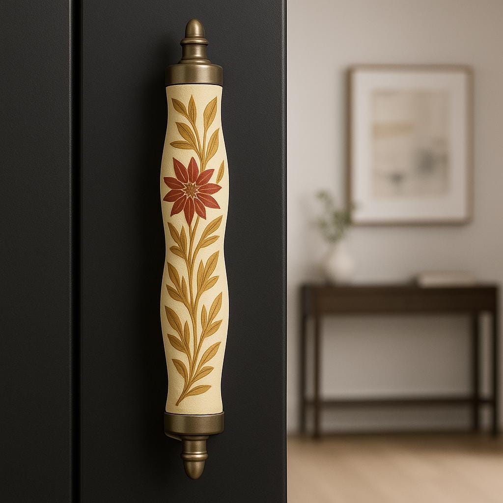 Yellow Floral Cabinet Pulls Set
