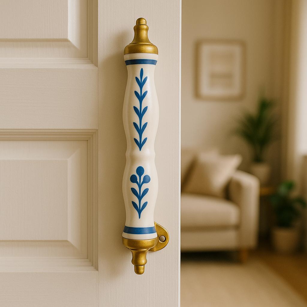 Blue Floral Ceramic Drawer Pulls