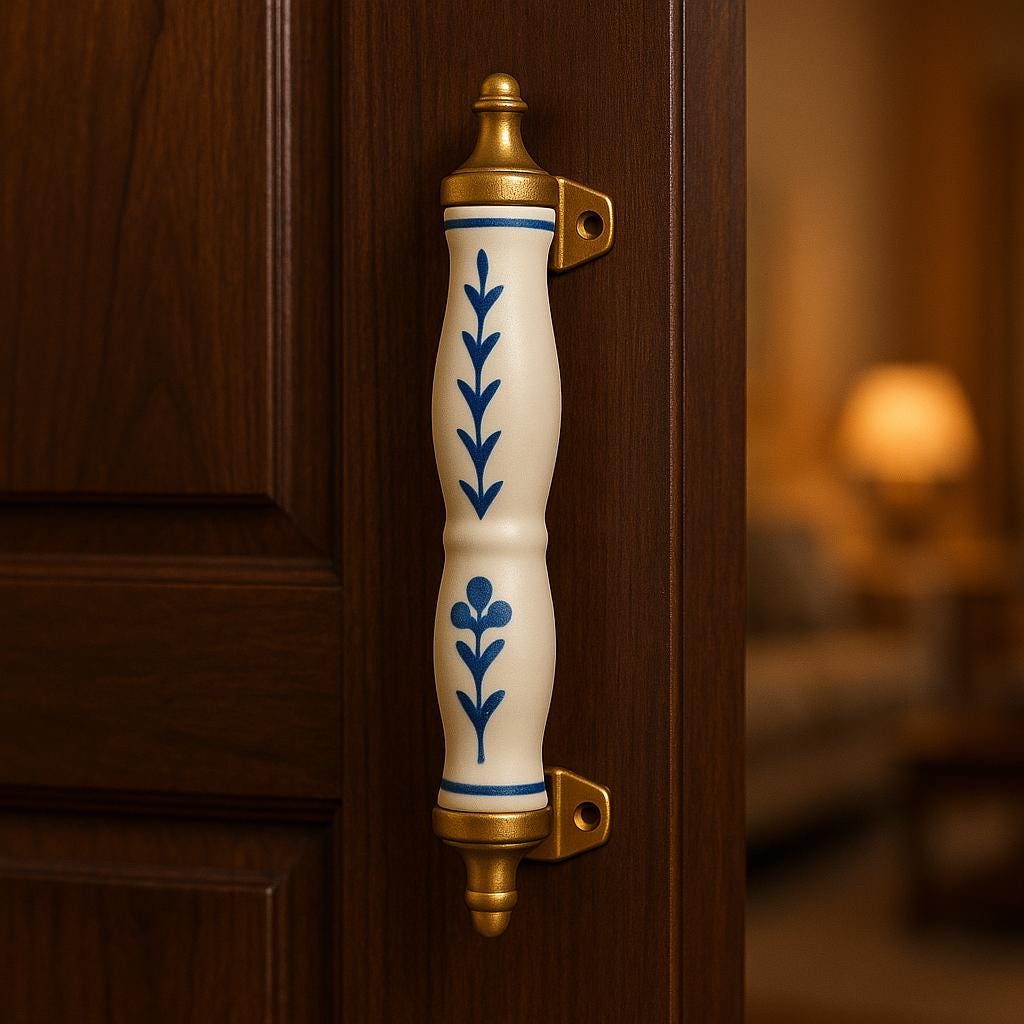 Blue Floral Ceramic Drawer Pulls