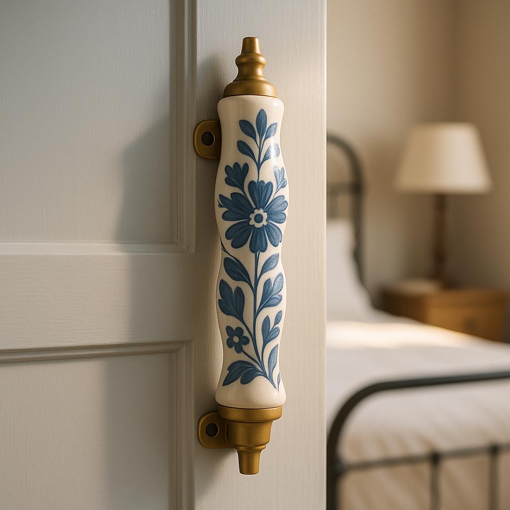 Elegant Blue Floral Cabinet Pulls