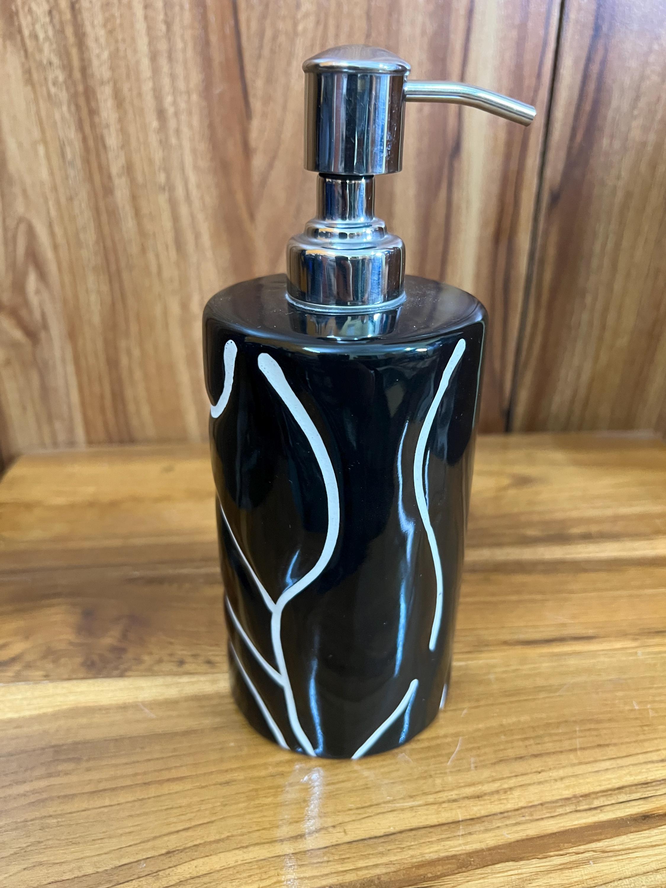 Handmade Ceramic Bathroom 3 Piece Set: Minimalist Black Line