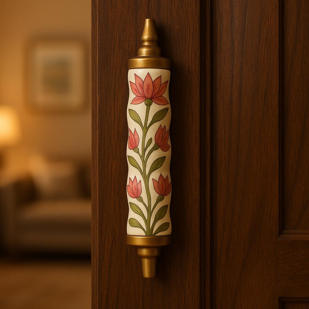 Vintage Floral Brass Handles