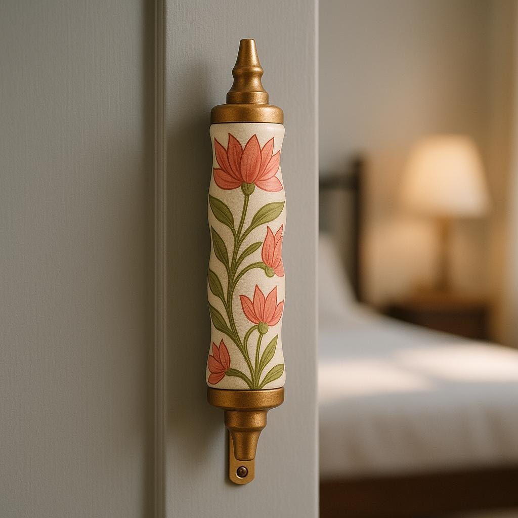 Vintage Floral Brass Handles