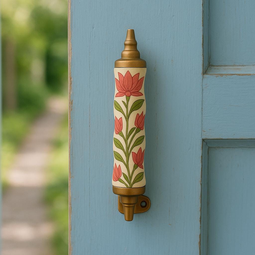 Vintage Floral Brass Handles