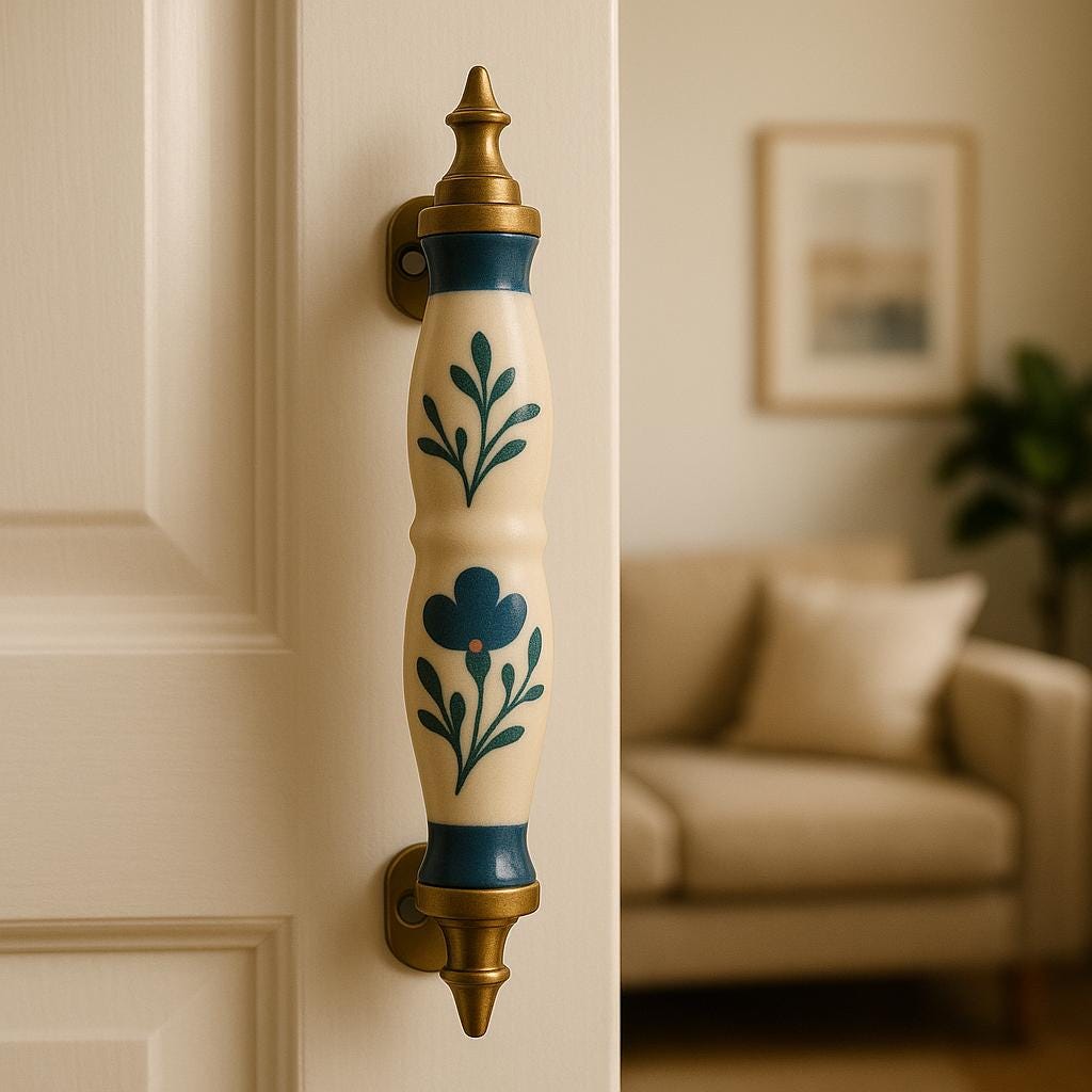 Elegant Floral Brass Drawer Pulls