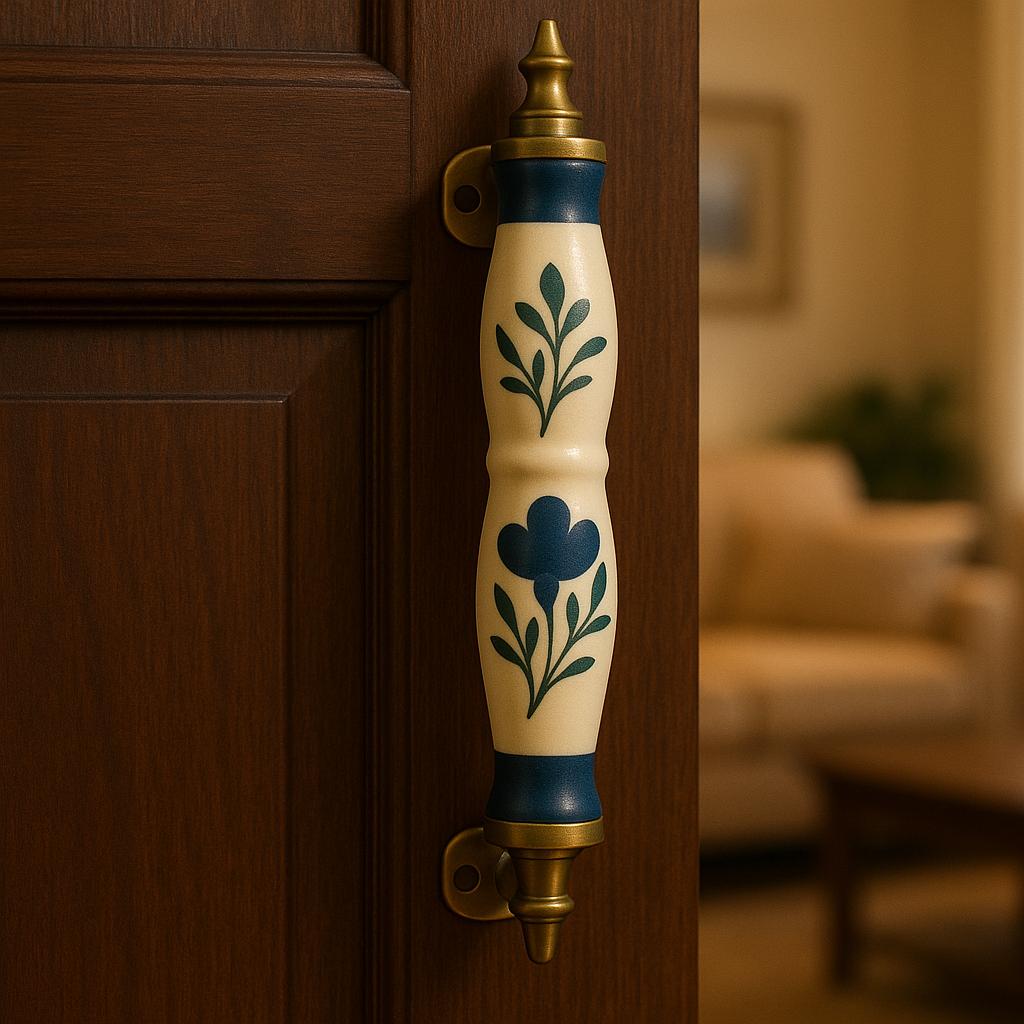 Elegant Floral Brass Drawer Pulls