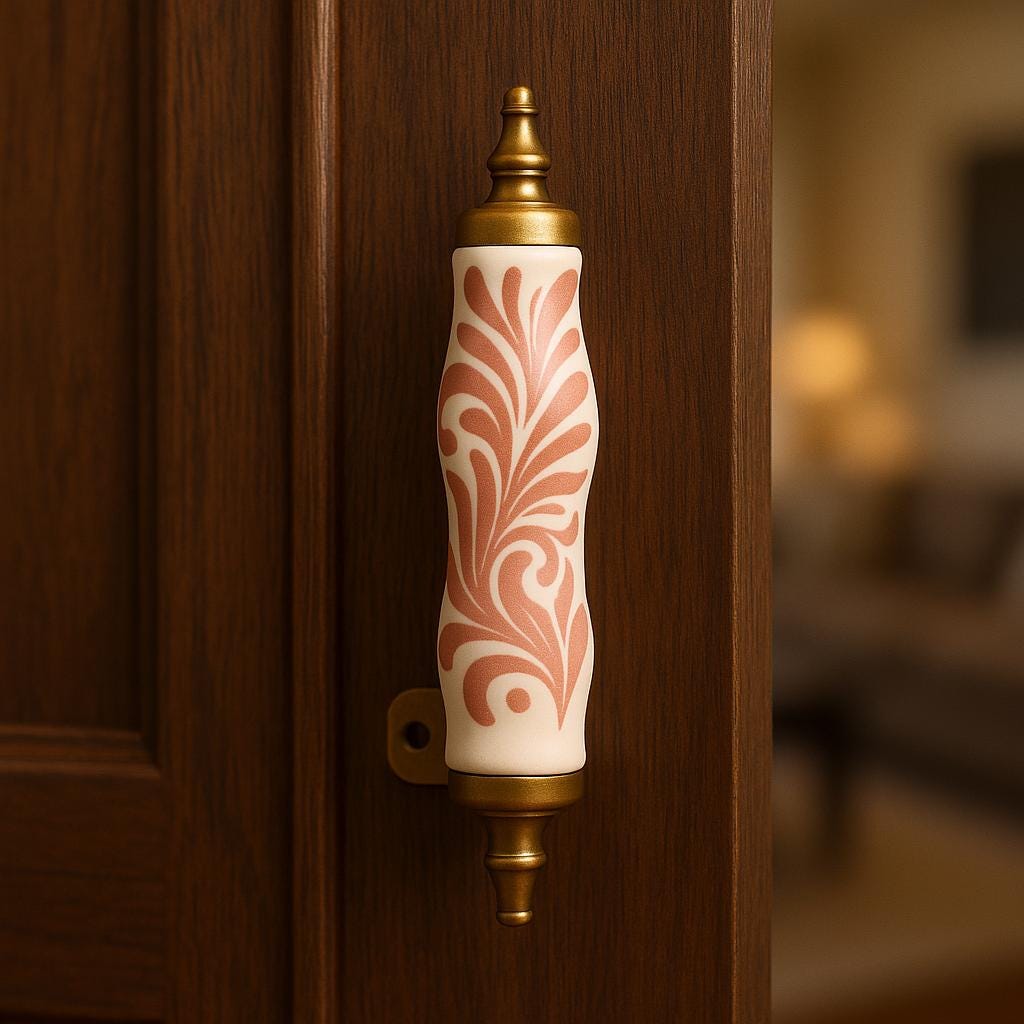 Floral Ceramic Knobs Set 4