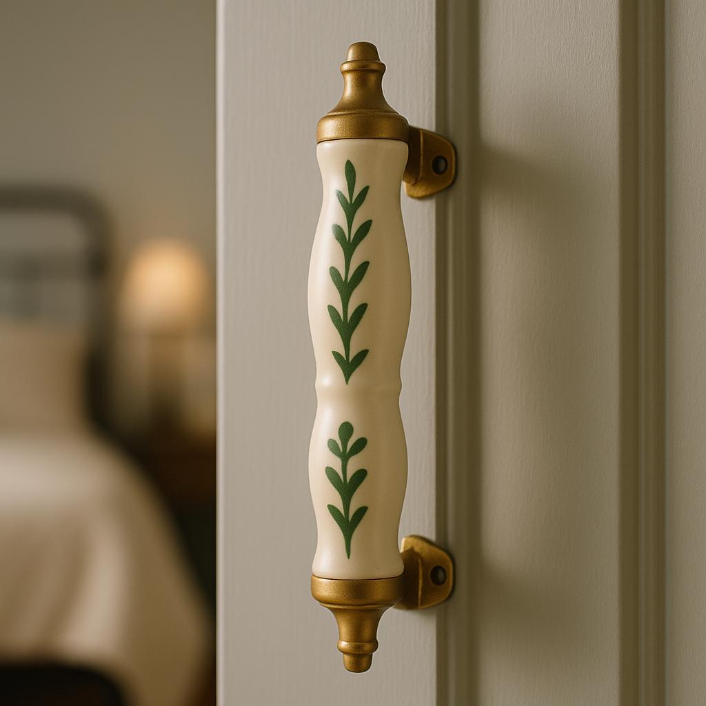 Royal Green Floral Drawer Pulls