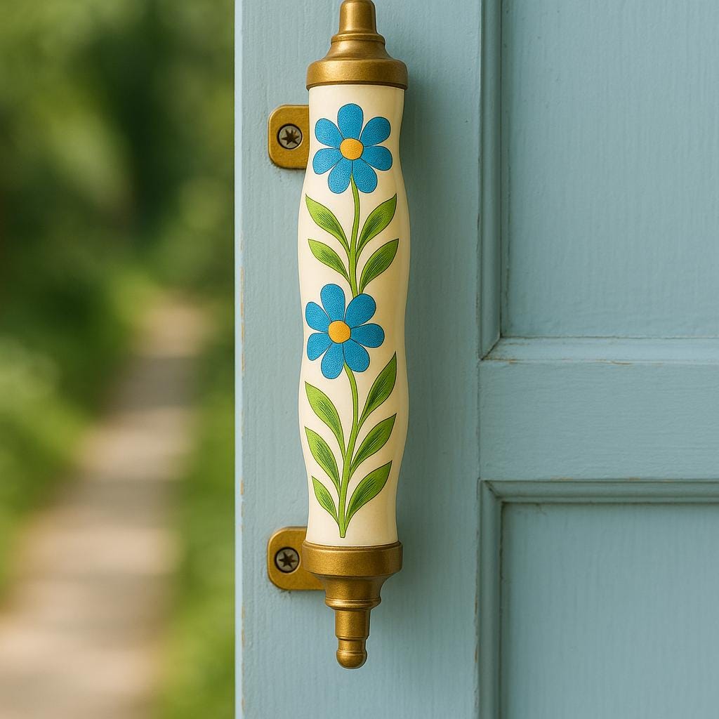 Floral Door Handles Set 4
