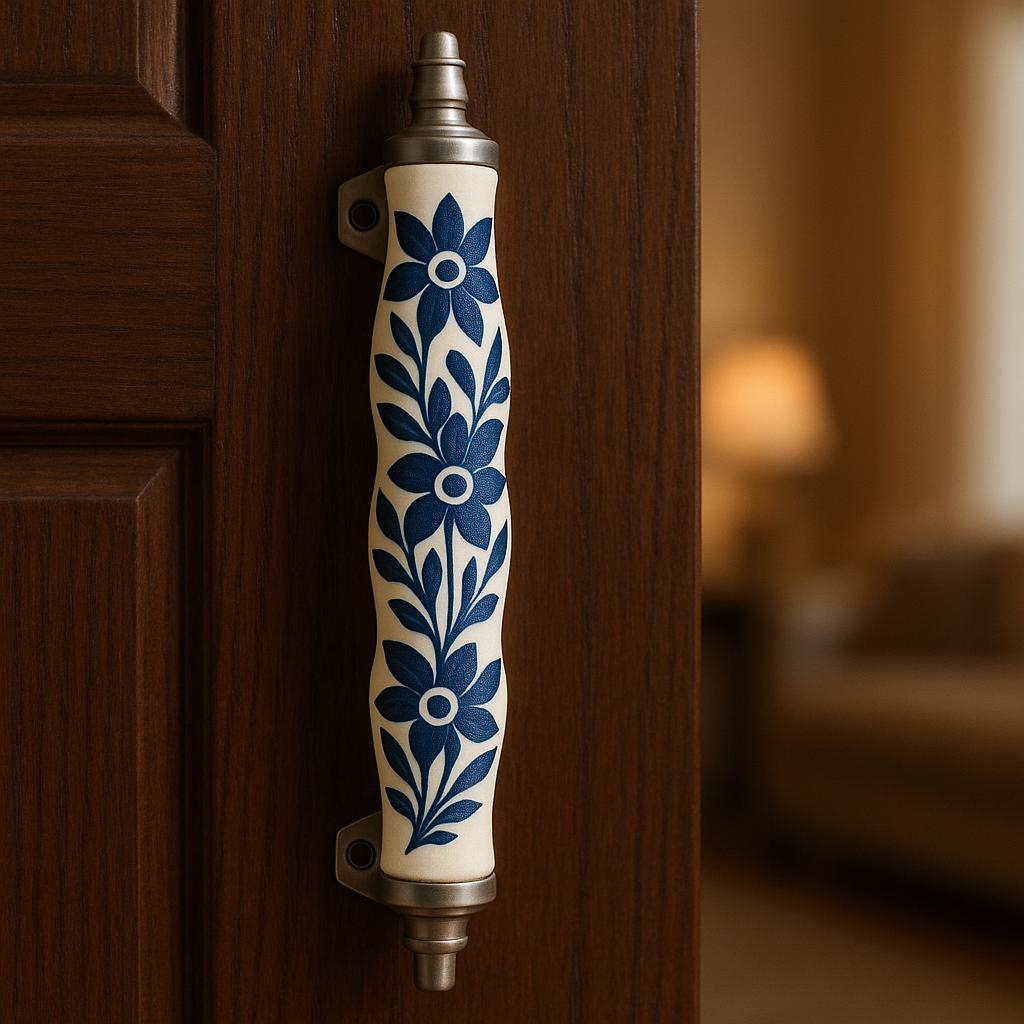 Vintage Blue Floral Cabinet Pulls