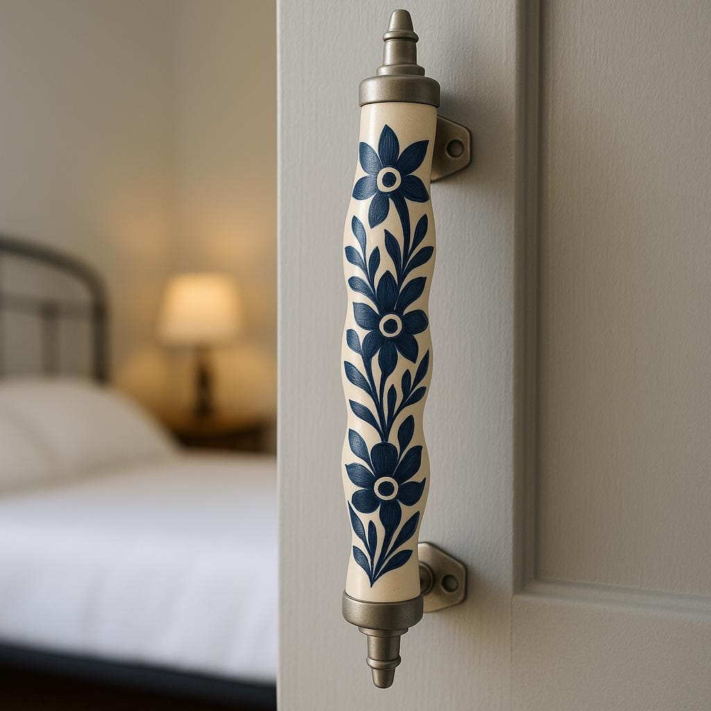 Vintage Blue Floral Cabinet Pulls