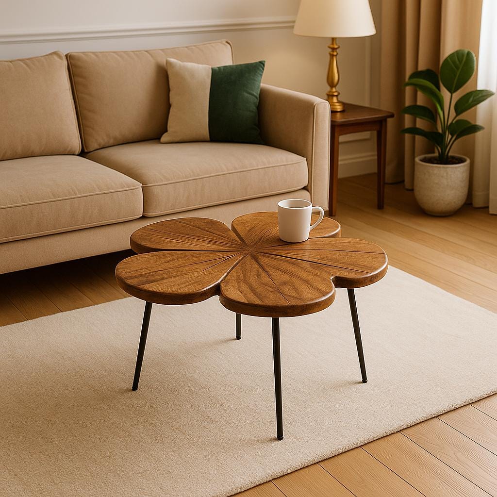 Monstera Leaf Coffee Table - Clover Shape