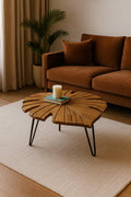 Handcrafted fern Leaf shape table Furniture  Botanical Boho Living Room Accent