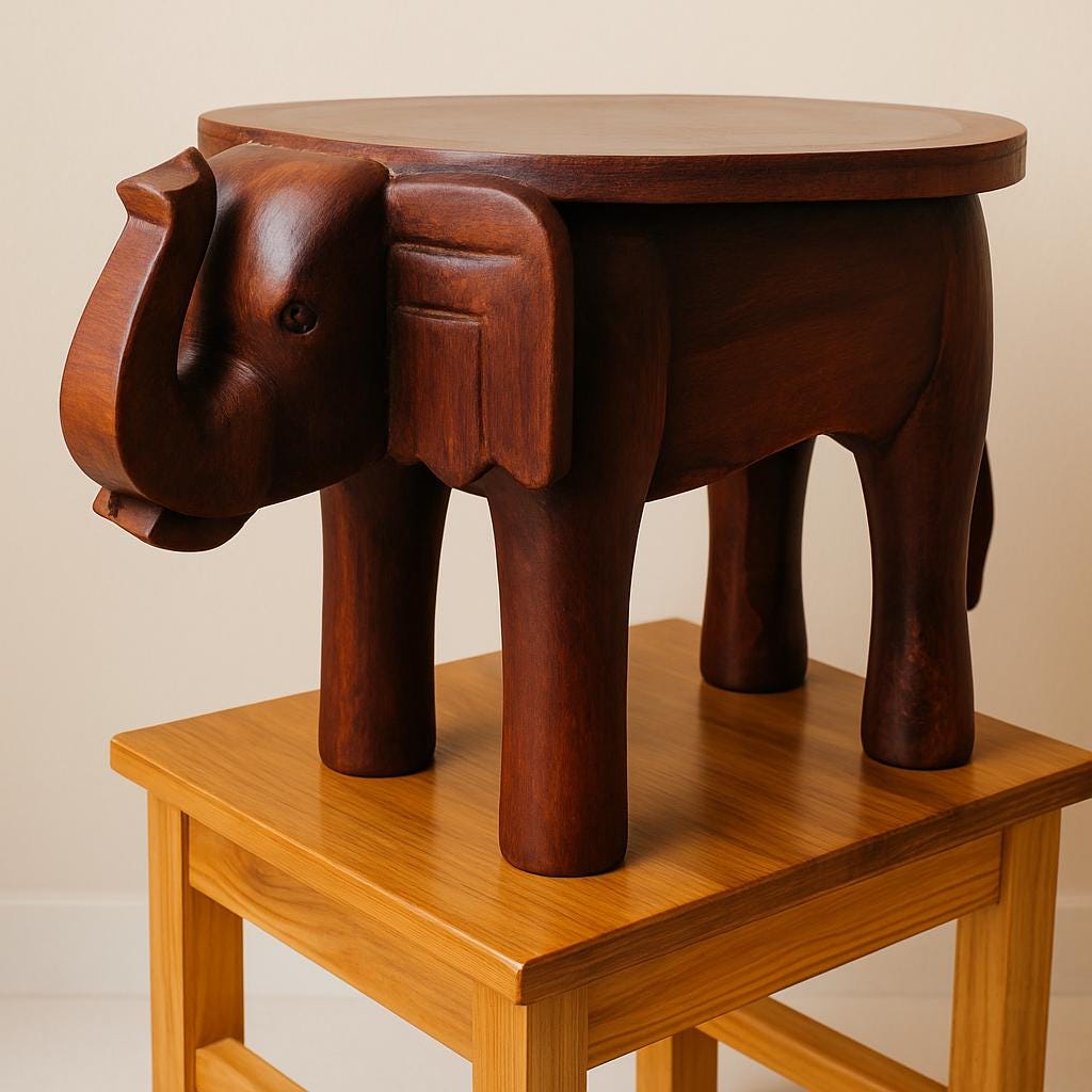 Teak Elephant Boho Accent