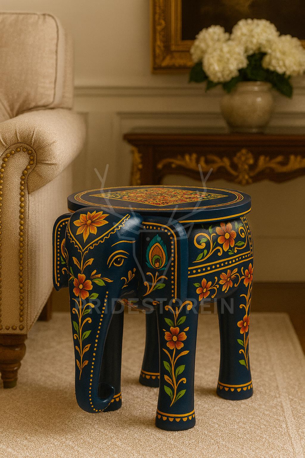 Boho Elephant Stool Accent