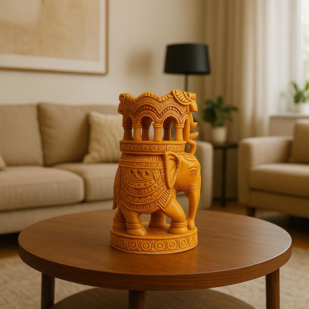 Handcrafted Wooden Elephant Decor