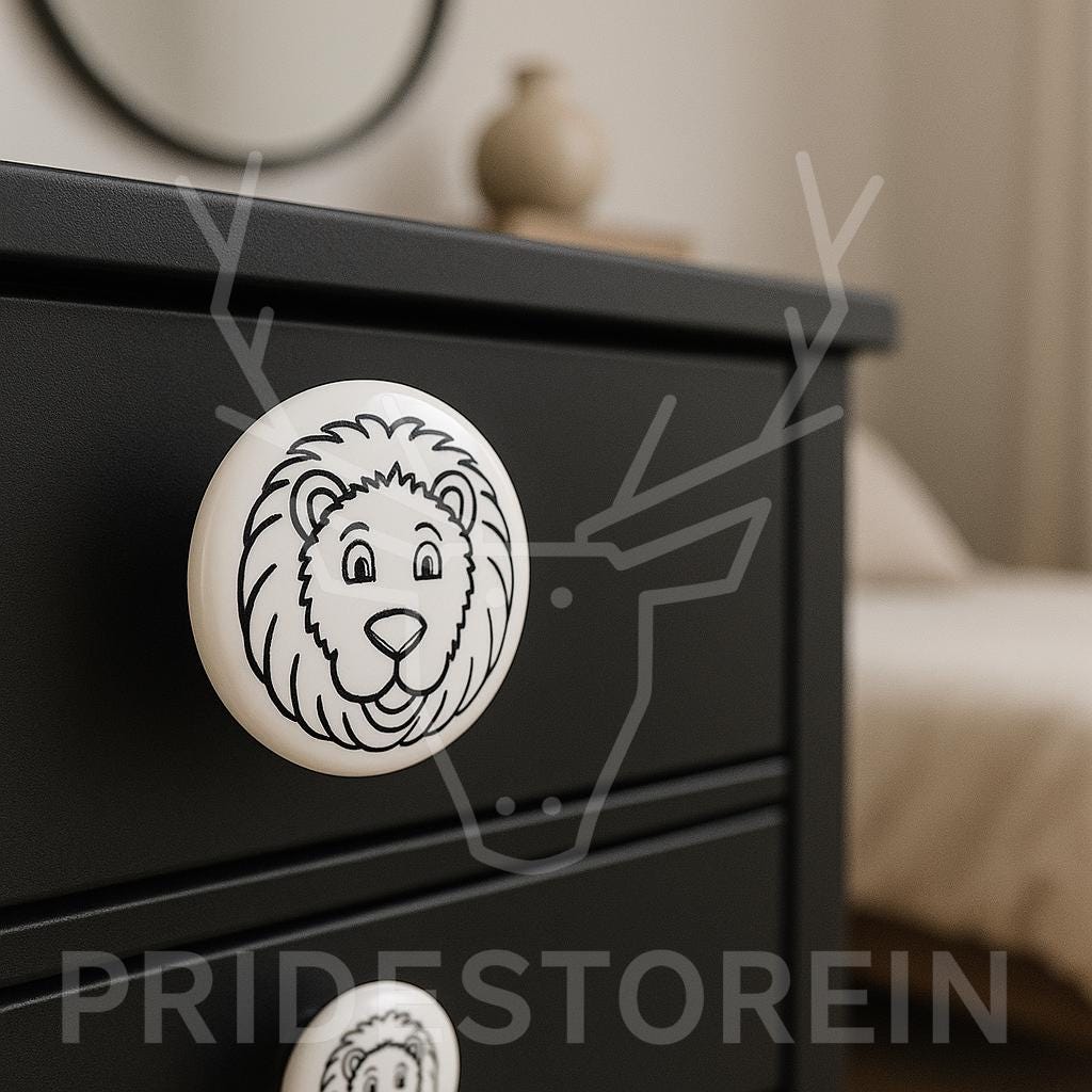 Cute Lion Knobs for Kids Rooms
