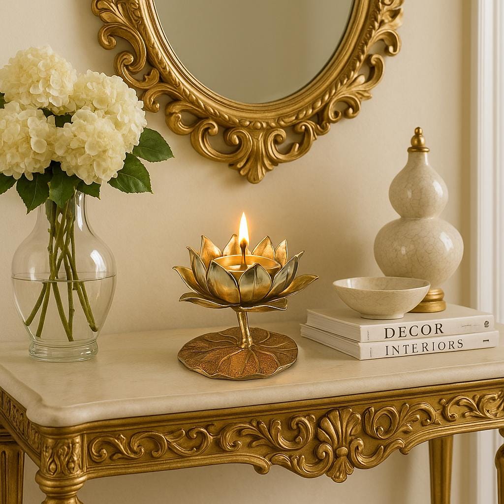 Elegant Lotus Diya for Pooja
